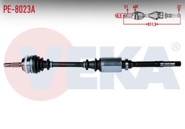 Peugeot 106 II 1.6i GTI Absli 48 Dış Uzunluk 811,5mm 1996-2002 Komple Aks Sağ Ön