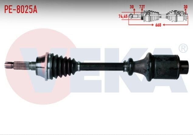 Karsan Premier 2.8 D Absli 72 Dış Uzunluk 668mm 2007-2010 Komple Aks Sol Ön