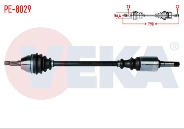 Peugeot 106 I (1A,1C) 1.4 Uzunluk 798mm 1991-1996 Komple Aks Sağ Ön