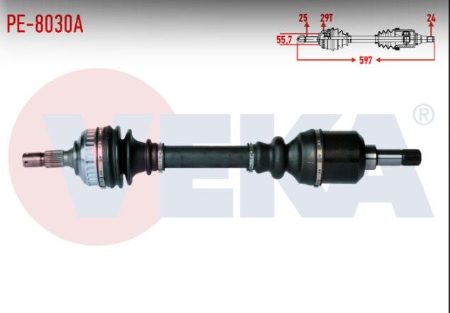 Peugeot Partner (5,5F) 2.0 HDI Absli 29 Dış Uzunluk 597 mm 1996-2008 Komple Aks Sol Ön