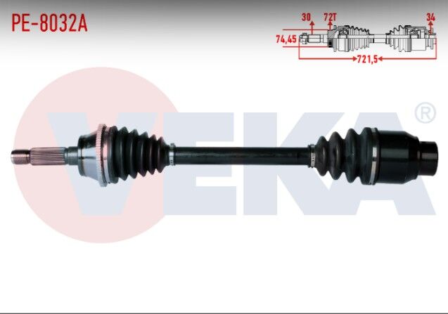 Karsan J10 2.3 D Absli 72 Dış Uzunluk 721,5mm 2010- Komple Aks Sol Ön