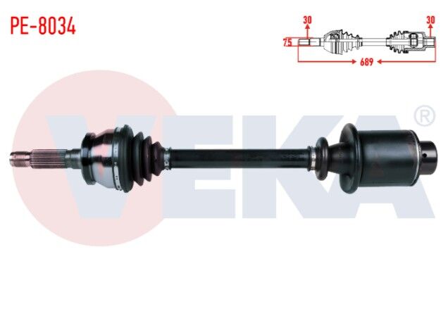 Peugeot J9 2.5 D Uzunluk 690mm 1980-1988 Komple Aks-Sol-Sağ Ön