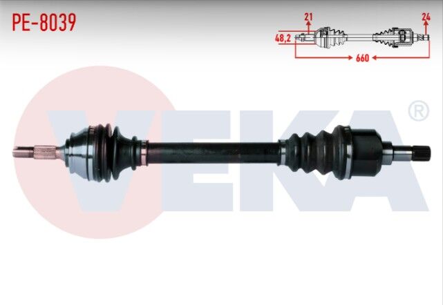 Peugeot 301 1.6 HDI Uzunluk 660mm 2012- Komple Aks Sol Ön