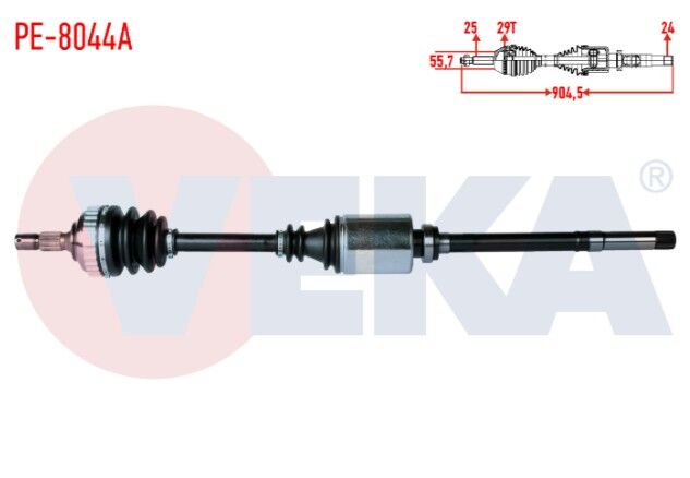 Peugeot 406 (8B) 2.0i Absli 29 Dış Uzunluk 904,5mm 1995-2004 Komple Aks Sağ Ön