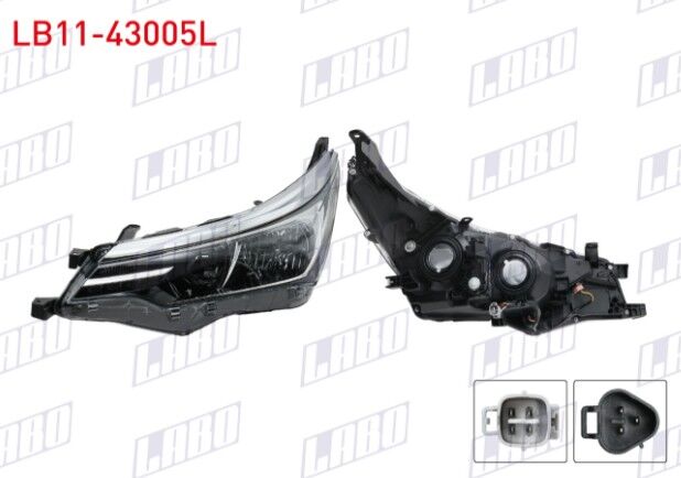 Toyota Corolla 17-18 Far Sol Motorlu Ledli Nikelaj Çıtalı