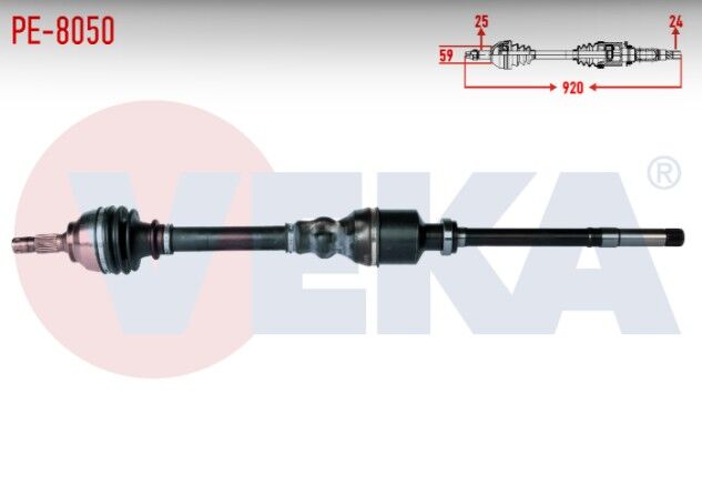 Peugeot 207 (WA,WC) 1.6 HDI MC Şanzıman M-T Uzunluk 920mm 2006-2012 Komple Aks Sağ Ön