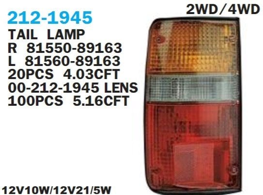 Toyota Hilux LN85/106 2WD/4WD Stop Lambası Sol 89-97 Dizel