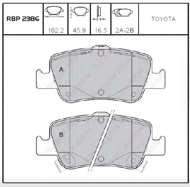 Corolla 1.4 D4D (Dizel) 06-13/Auris 1.4 D4D 06-19/Corolla Benz-DZL 13-19 Arka Fren Balata