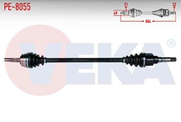 Peugeot 301 1.2 VTI M-T Uzunluk 884mm 2012- Komple Aks Sağ Ön