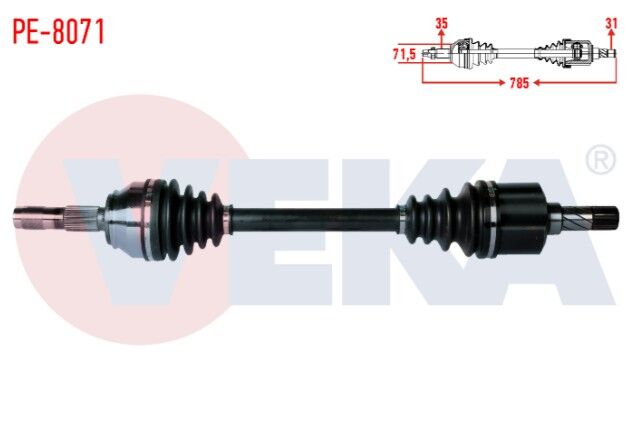 Karsan Jest 2.3 D Euro 5 MT Uzunluk 785mm 2012- Komple Aks Sol Ön
