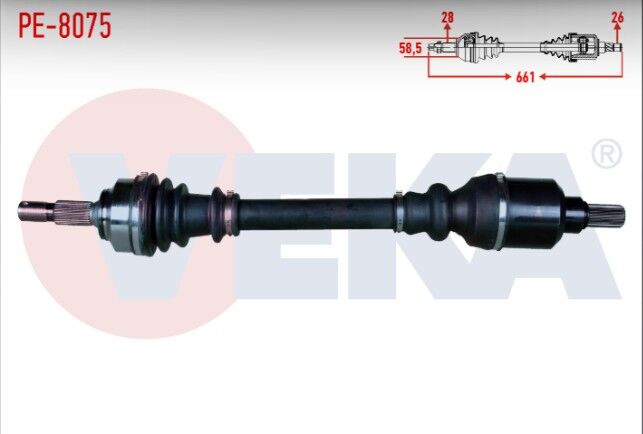 Peugeot 407 (6D) 2.0i A-T Uzunluk 661mm 2004-2011 Komple Aks Sol Ön