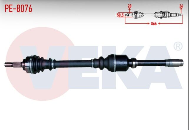 Peugeot 407 (6D) 2.0i A-T Uzunluk 866mm 2004-2011 Komple Aks Sağ Ön