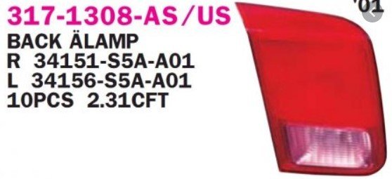 HONDA CIVIC SD STOP LAMBASI İÇ SAĞ 01-03 BENZIN