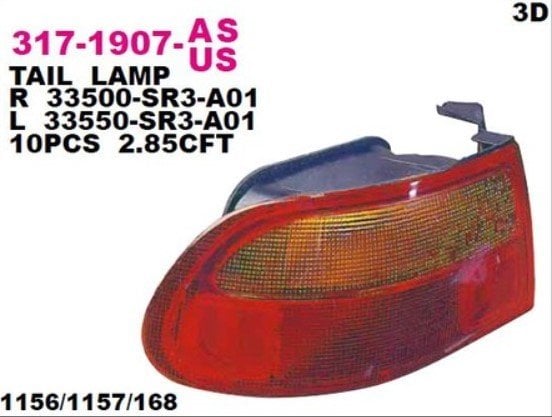 HONDA CIVIC HB STOP LAMBASI DIŞ SOL 92-95 BENZIN