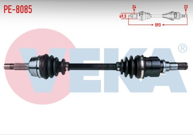 Peugeot 107 1.4 HDI Uzunluk 593mm 2005- Komple Aks Sol Ön