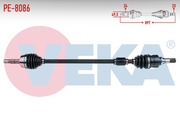 Peugeot 107 1.4 HDI Uzunluk 897mm 2005- Komple Aks Sağ Ön